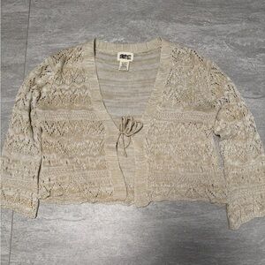 Y2K knit cardigan with front tie size medium